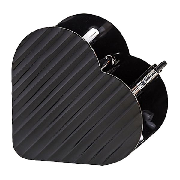 Hjerteformet Makeup Organizer 4 Rum Kærlighedsform Makeup Børsteholder Organizer til Toiletbord Badeværelse Kontor Sort