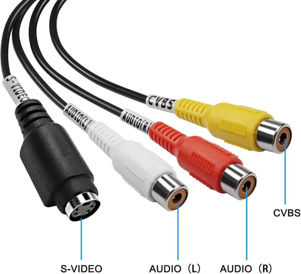 RCA AV til USB C-konverter - 1-kanals AV NTSC PAL Video S Video/komposit til USB-konverter til mobiltelefon/PC