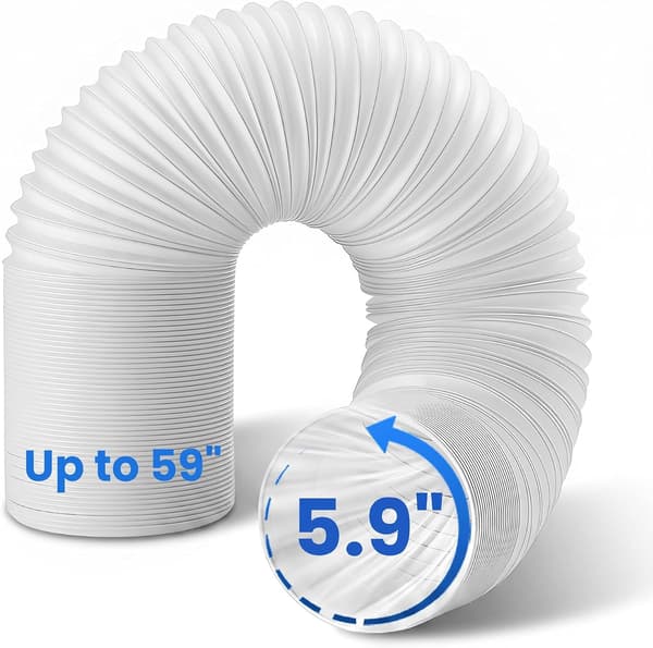 Udstødningsslange til bærbar aircondition - Diameter 150 mm - Længde 150 cm - Adapter inkluderet