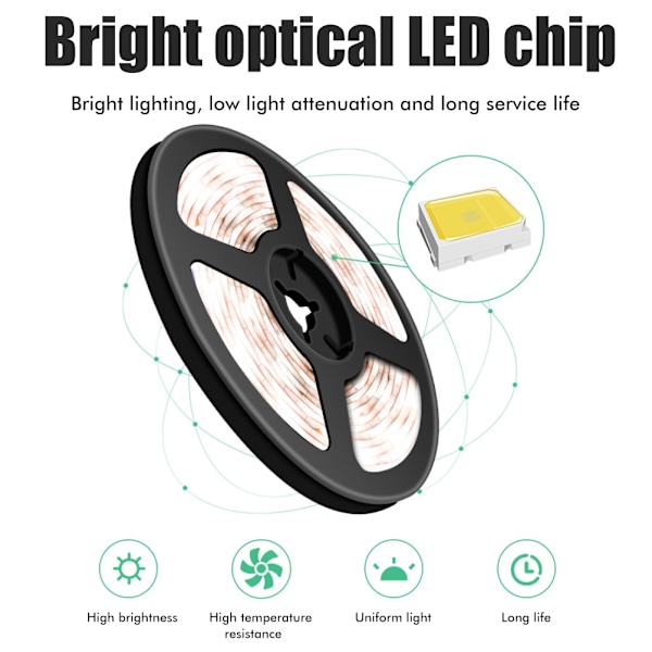 Vanntett LED Strip Smart Håndbevegelsessensor Lyslist USB Trinnløs Dimming Lysstripe for Kjøkkenskap