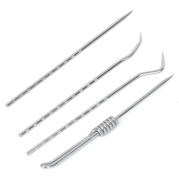 4 st/set Utomhus Metall Tandpetare Verktyg Förvaringslåda Bärbar Munvård Tandpetare
