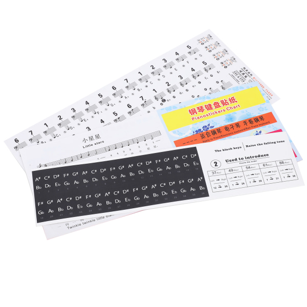Piano Key Sticker Transparent Notation Paster 88 61 54 49 37 Keys Staff Selvklebende