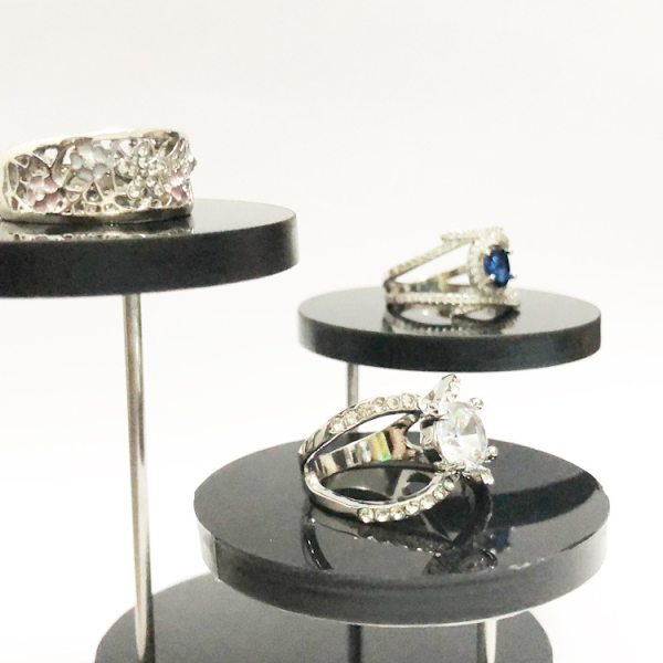 Rund Smykke Display Stand Multi Lag Ring Display Riser Stand Kage Dessert Rack Fest Dekorative Hylder 3 Lag Sort