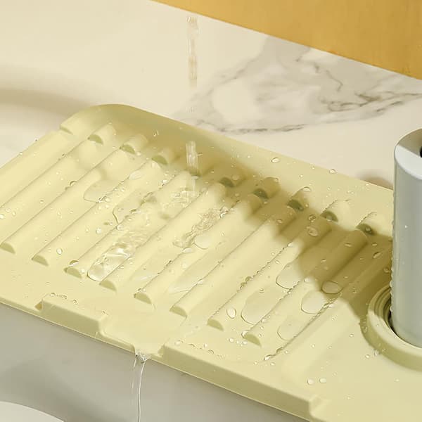 Faucet Mat for Sink - Upgraded Premium Silicone Splash Guard with Quick-Drying Properties - Stone Sinks in Kitchen and Bathroom