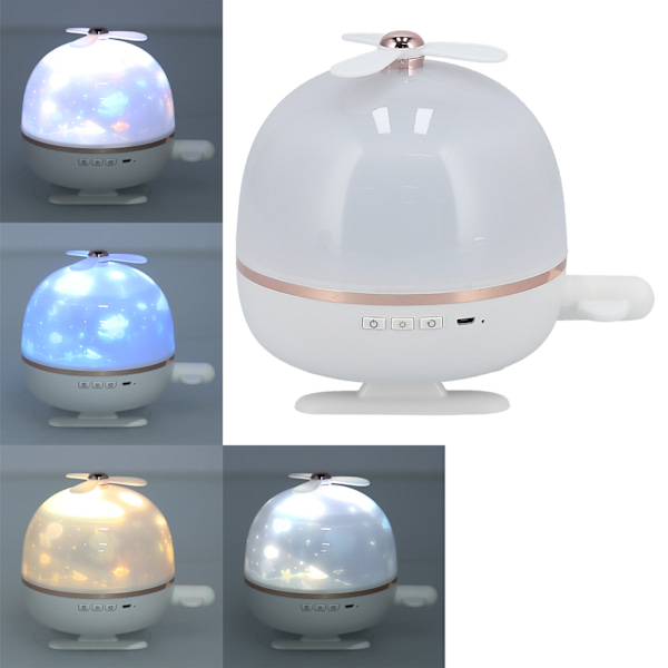 3-dimensionell roterbar LED-lampa med slöjbloms-mönster, fjärrkontroll, USB-driven projektionslampa för hemmet