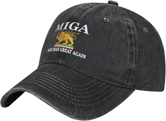 Make Iran Great Again Cap Old Iranian Persian Flag Lion and Sun Cap Hat for Men Women Black