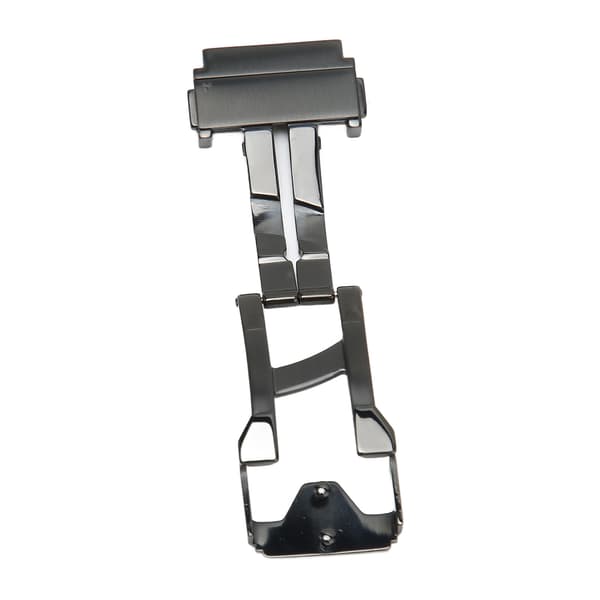 Rustfritt Stål Deployment Lås Spenne Feste Sikkerhet 20mm Bredde Folding Klokkebånd Lås Svart