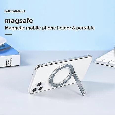 Magnetisk mobiltelefonholder Magnetisk telefonholder Multifunksjonelt skrivebordsstativ Sammenleggbart bærbar (Sølv)