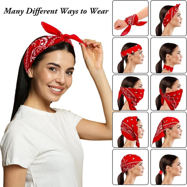 3-pakning multifunksjonelle bandanaer Paisley-mønster Cowboy pannebånd skjerf unisex hodeplagg