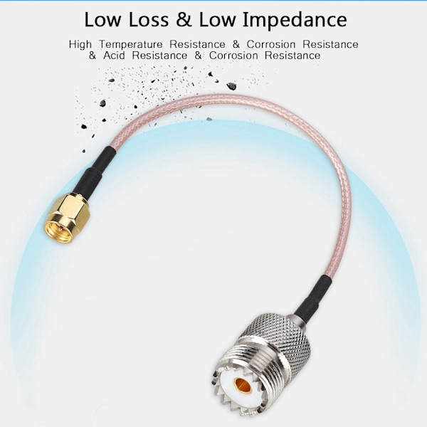 1 stk. SMA Han til UHF Hun Adapter Kabel Konverter til RF Radio Antenne 15cm