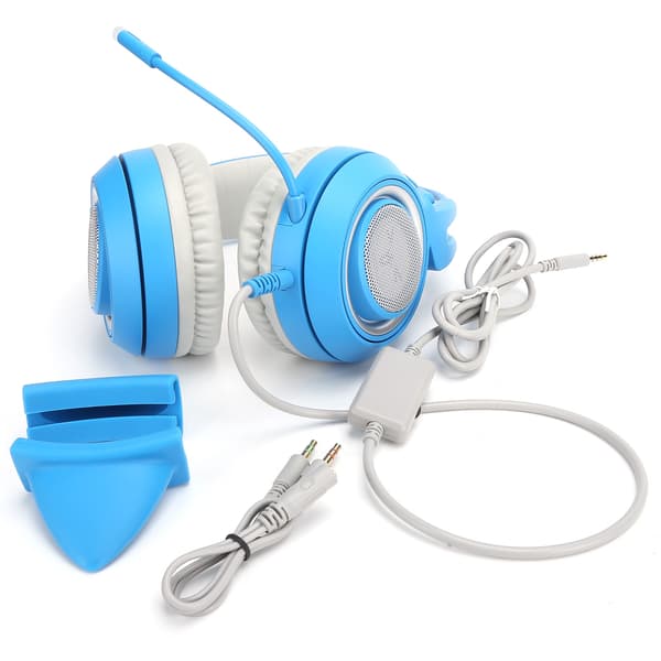 Somic Headset 3.5MM Universal Stereo Gaming Katteøre Hovedtelefoner til PS4/Xbox One/PC/Mobiltelefon Blå