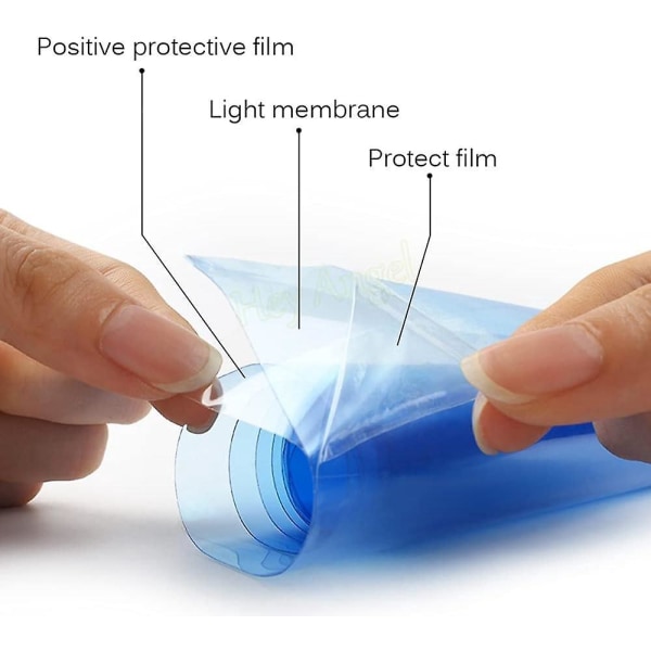 Blå gjennomsiktig selvklebende film for frontlysbeskyttelse og dekorasjon for bil og motorsykkel - 30 x 120 cm