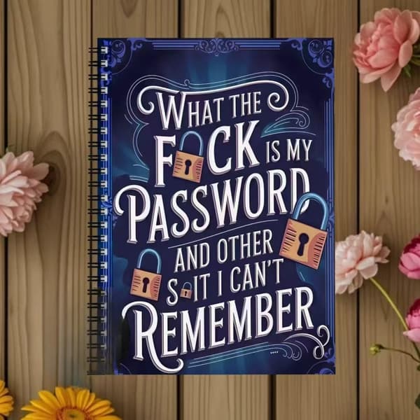 Password Manager Book - Spiral-Bound Login Journal (14.5x21 cm), Robust Modern Security Information Manager, Practical Tool Accessory