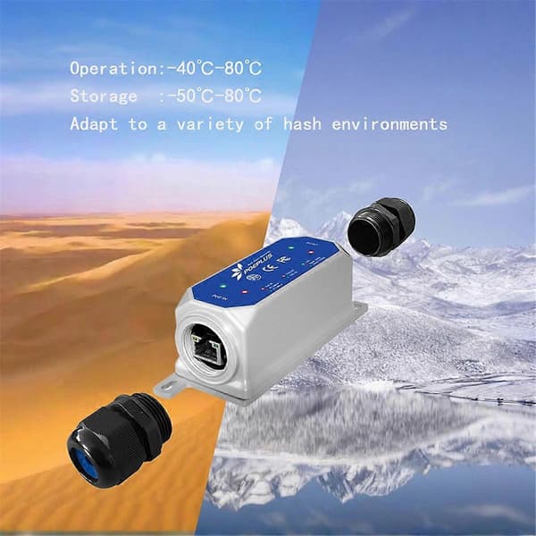 Utendørs Multi Gigabit POE overspenningsvern Vanntett IP67 One Set (CF Texture)