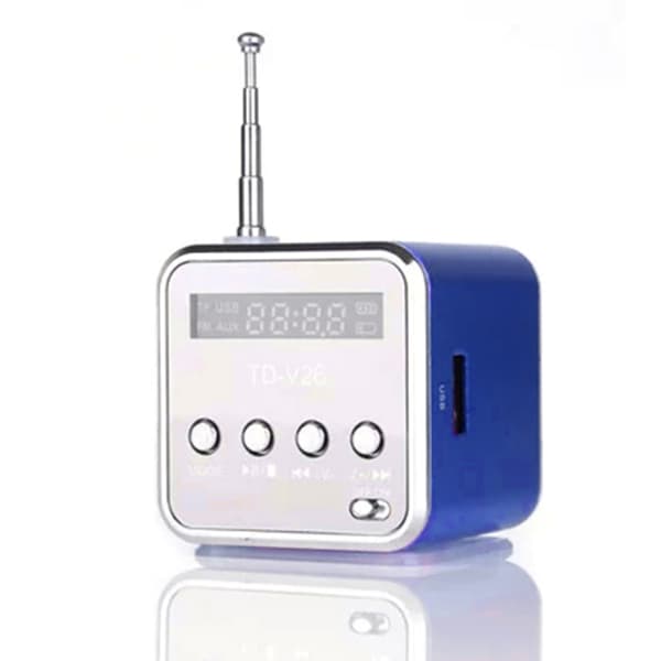 Portable TD V26 Digital Radio Speaker Mini FM Radio Receiver with LCD Stereo Speaker Support Micro Memory Card 0.8