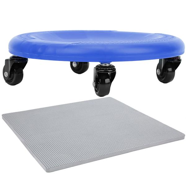 Magemuskeltrener 4 Hjul Plate Slide Disc Treningsutstyr Hjemme Universal Hjulblå