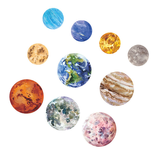 20 stk Planet Solar System Stickers PET Universe Planet Stickers for Mobiltelefoner Datamaskiner Nettbrett Kopper Lonely Planet