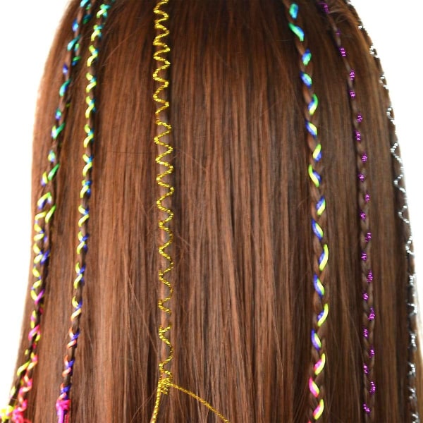 60 stykker trendy flettetilbehør for DIY fargerike hårfletter for jenter og kvinner på fester