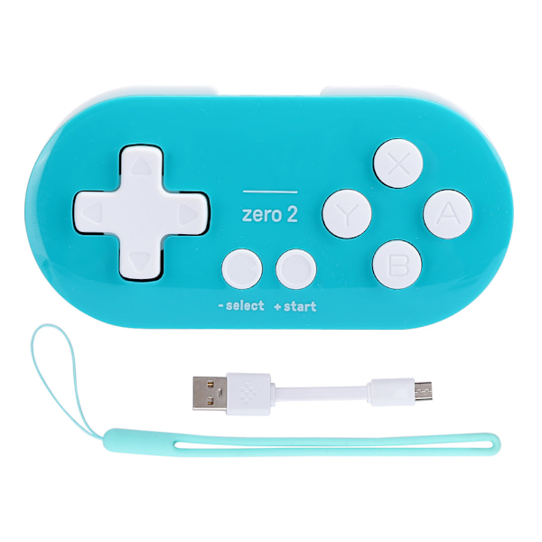Trådlös Kontroller Mini Liten Bluetooth Portabel Gamepad för Mobiltelefon Dator (Blå Grön)