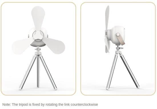 Tent Fan - Portable Ceiling Fan - 4 Speeds Quiet - Dimmable LED Lamp - 7200mAh Battery - Remote Control with Timer - For Camping Tent RV