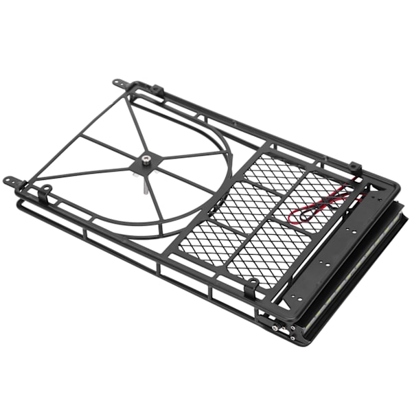 RC Crawler -auton metallinen kattoteline tavarateline 10 LED-valonauhalla HSP/Traxxasille