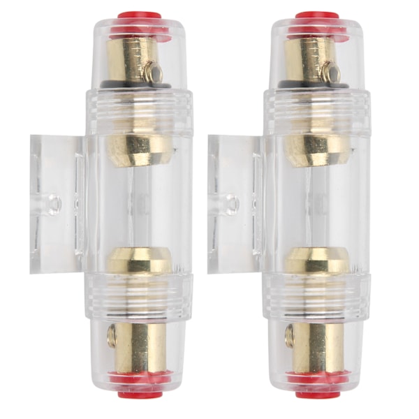2 stk Bil Audio AGU Sikringsholder med 60A 80A Sikringer Sikringsholder for 4 6 8 Gauge Wire 12‑24V