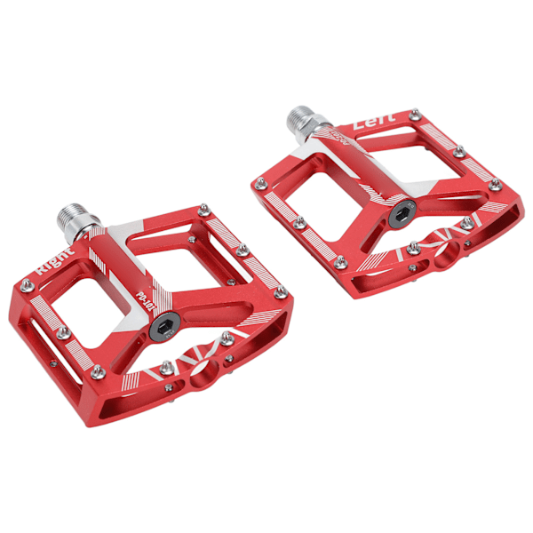 2 stk Universal Terrengsykkelpedal Erstatning Sklisikker CNC Aluminiumslegering Pedaler Røde