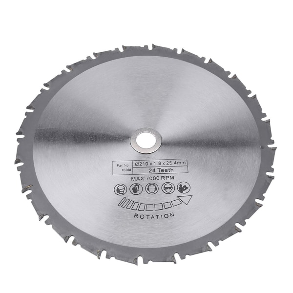 TCT-sirkelsagblad i trebearbejdning af hårdmetal, skæreskive 210*25,4 mm 24 tænder