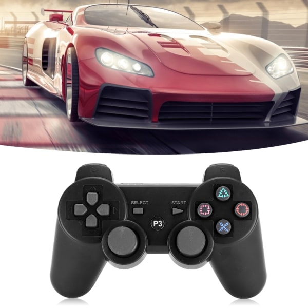 Trådløs Intelligent Bluetooth Spill Gamepad Funksjonell Håndtak Signalstabilisering for PS3 svart