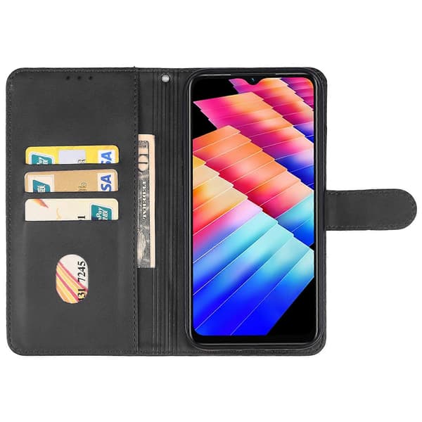 Kompatibelt med lærfutteral til Infinix Hot 30i Black