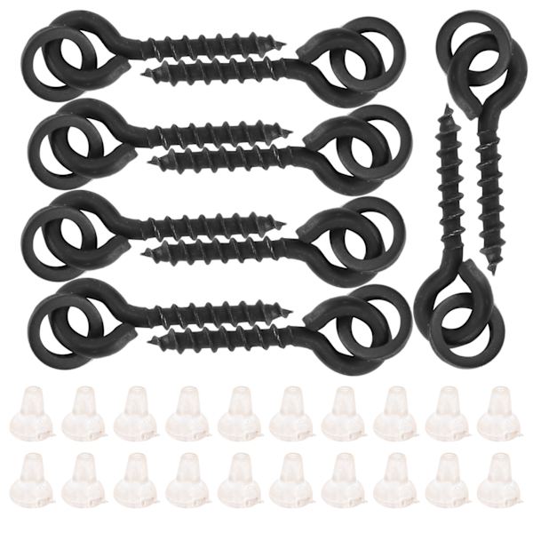 10 stk. agnskruer med 20 stk. ovale ringe Carp Rig Ring Stops Karpefiskegrej Krogskrue Hvid