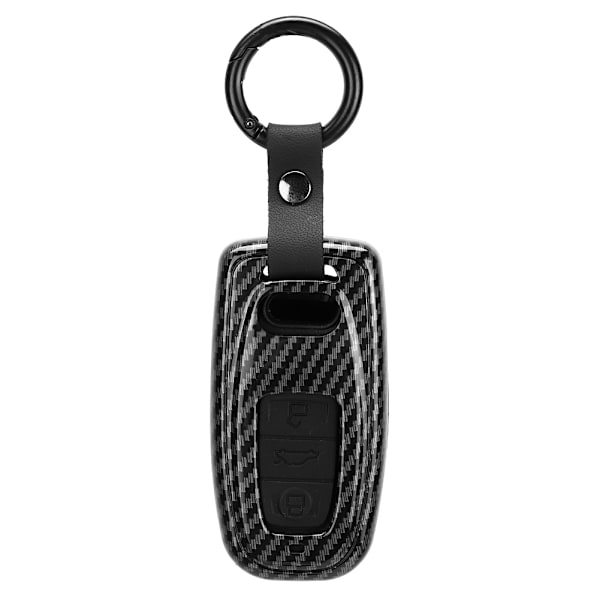 Sort Carbon Fiber Stil Fjernbetjenings Nøglehus Etui Cover Passer til A6 Q5 A5 A7