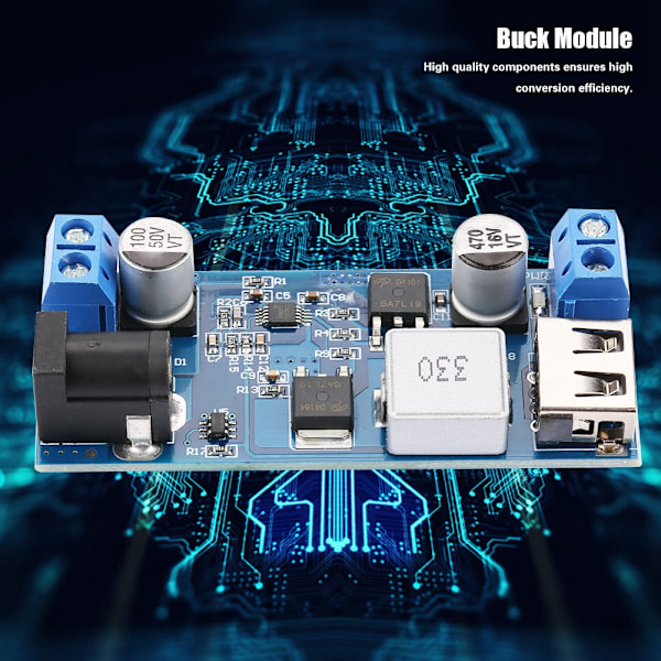 DC-DC 30W Spänningsreducerare Nätaggregat Buck Modul 9-36V 12V24V till 5V 6A USB-laddning