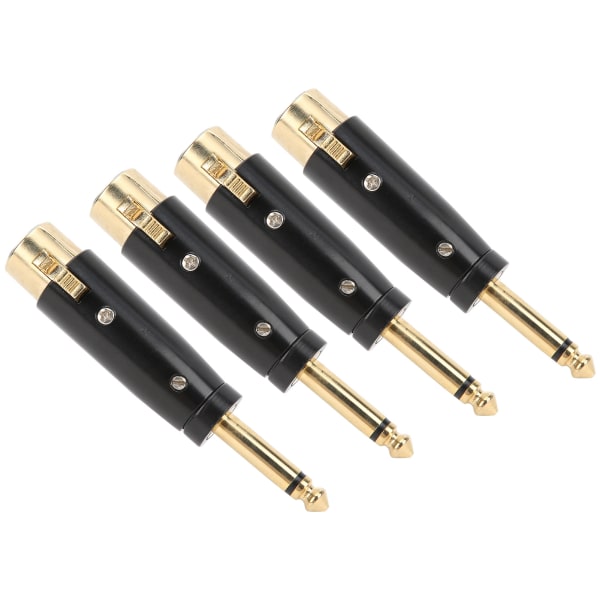 4 stk. XLR-adapter Audio Converter Metall 6,35 mm Single Track Hann til Hunn LZ1167G
