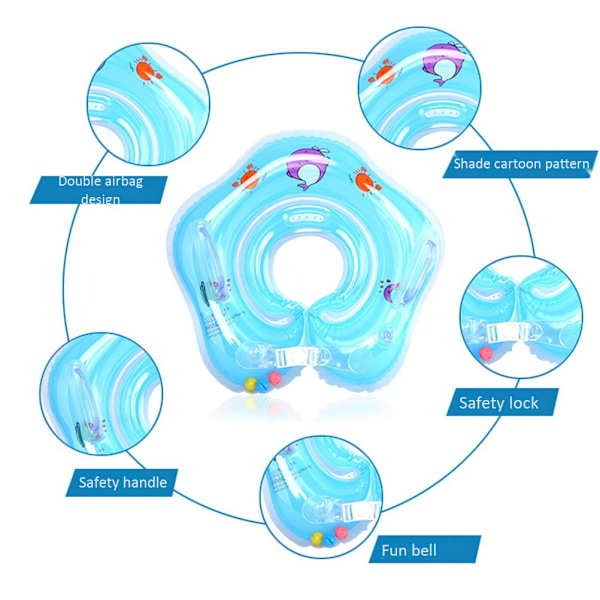 Vauvan uimakaulan rengas, puhallettava vastasyntyneiden kylpyrengas, turvallinen kaulan kelluntarengas