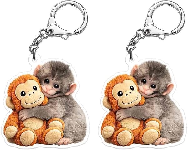 Small Monkey Pocket Card – Acrylic Keychain (Single)