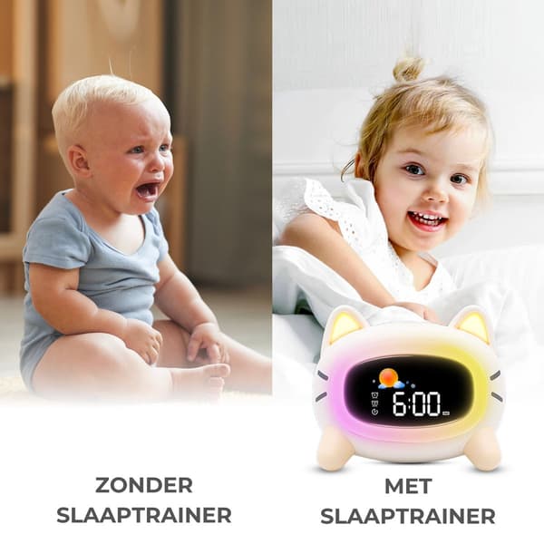 Sleep Trainer - Wake-up Light - Speaker Radio - White Noise Machine - Bluetooth - Kids Alarm Clock - Night Light