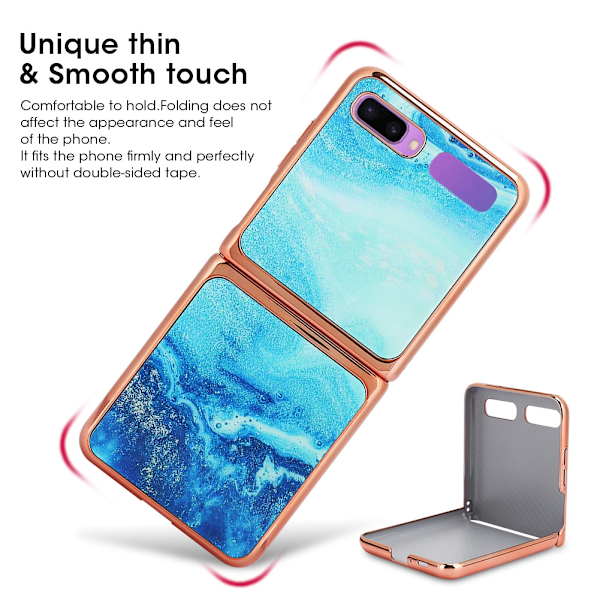 Härdat Glas Skal för Mobiltelefon Skyddsfodral Baksida Skyddsfodral för Galaxy Z Flip Blå