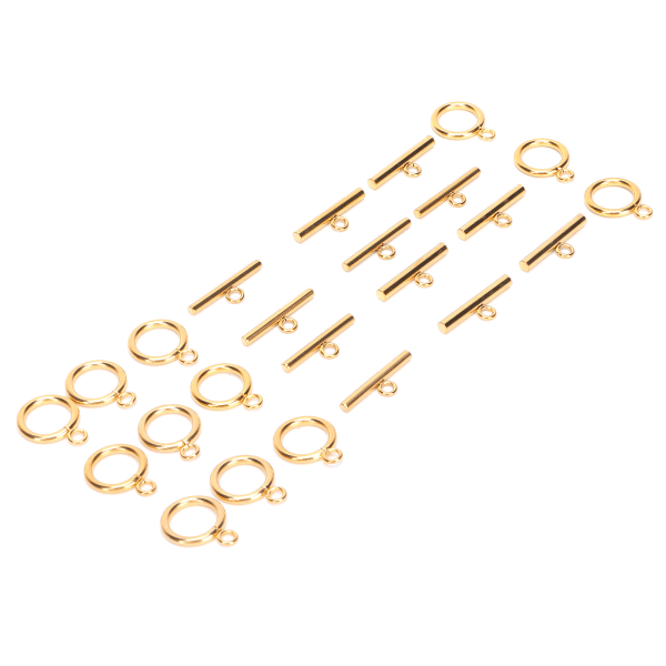 DIY Halsband Armband Smyckestillverkning Rostfritt Stål Toggle Lås Bar Set Toggle Kontakter Guld