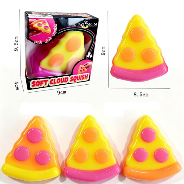 3 st Pizza Squeeze Presentförpackning Mini Sensorisk Klämleksak