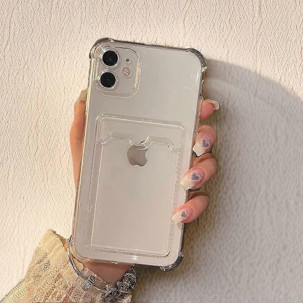 iPhone 12 puhelinkotelo korttipidikkeellä TPU läpinäkyvä