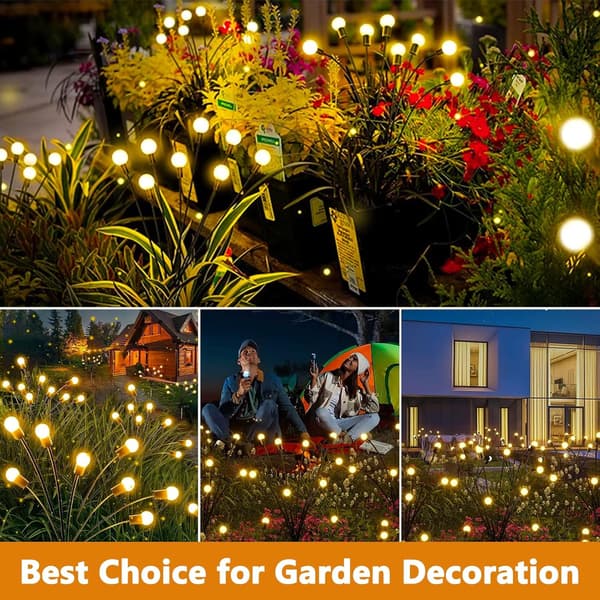 Solar Firefly Lights Outdoor, 4-pack 10 LED Solar Firefly Lights for Garden, Firefly Solar Lights IP65 Waterproof