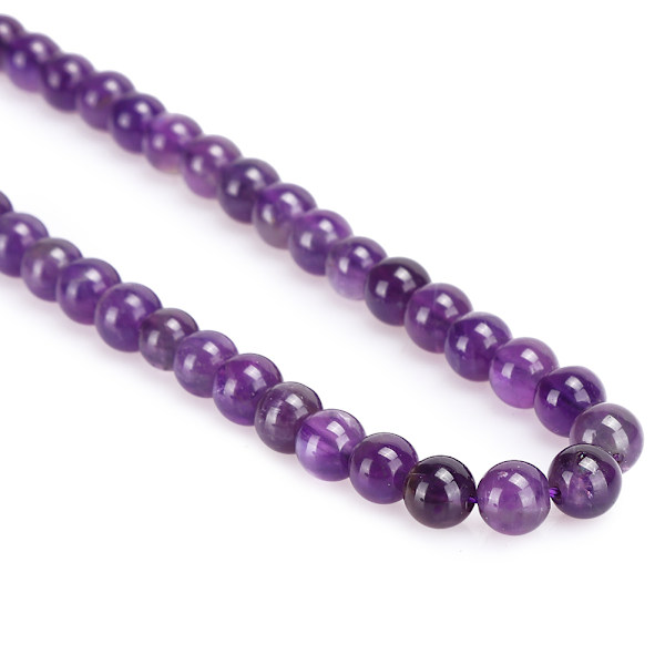 Naturlige Lilla Sten Runde Perler DIY Smykker Armbånd Fremstillingsværktøj Tilbehør 6mm 62 stk. Perler