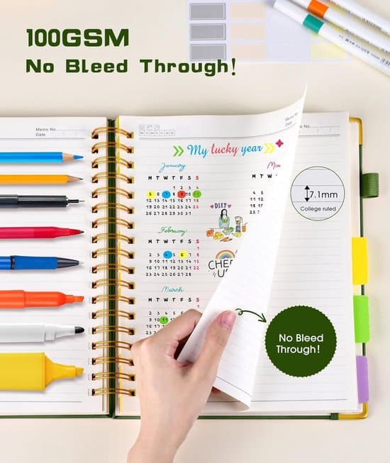 Notebook - Spiral Bound, Leather Cover - 300 Pages - 5-Column Layout - (10 x 8.07 inches) - Lined - Green Green