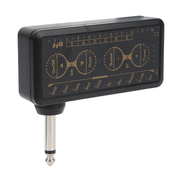 Gitarhörlursförstärkare Laddningsbar Inspelningsbar Portabel Distortion Ljudkort Effektförstärkare