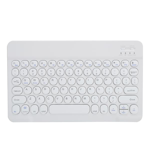 Trådløst Bluetooth Tastatur Tablet Smartphone Computertilbehør Rund Hætte 10in Hvid