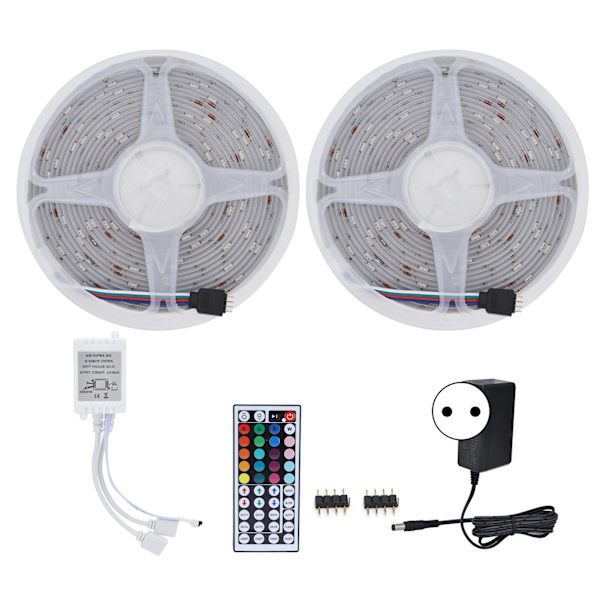 10m/32.4ft LED Färgglad Ljusremsa med 44-knapps Fjärrkontroll 5050 RGB Infraröd Stämningsbelysning för Bröllop EU-kontakt 100‑240V