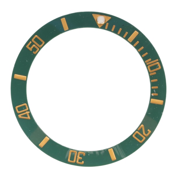 40mm Diameter Klocka Bezel Insats Ring Tydlig Skala Självlysande Keramisk Ersättningsbezel Insats Guld Karaktär Grön Baksida
