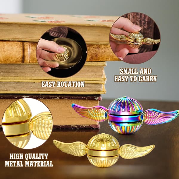 Guld Fidget Spinner Magic Orb Angstlegetøj Stressreducerende Spin Fidgets Håndlejer Tri Spinner Finger Spinners Legetøj Fokus Fidgeting Rastløs