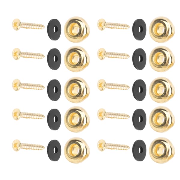 5 Set Gitarrband Lås Ändstift för Bas Ukulele Musikinstrument Tillbehör Guld
